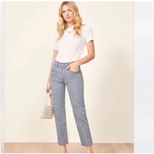 Reformation Roper straight leg pants in valley plaid